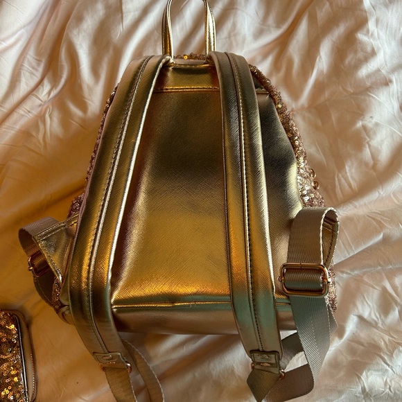 Disney Parks Rose Gold Loungefly Minnie Mouse Mini Backpack & Wallet! - Picture 4 of 4